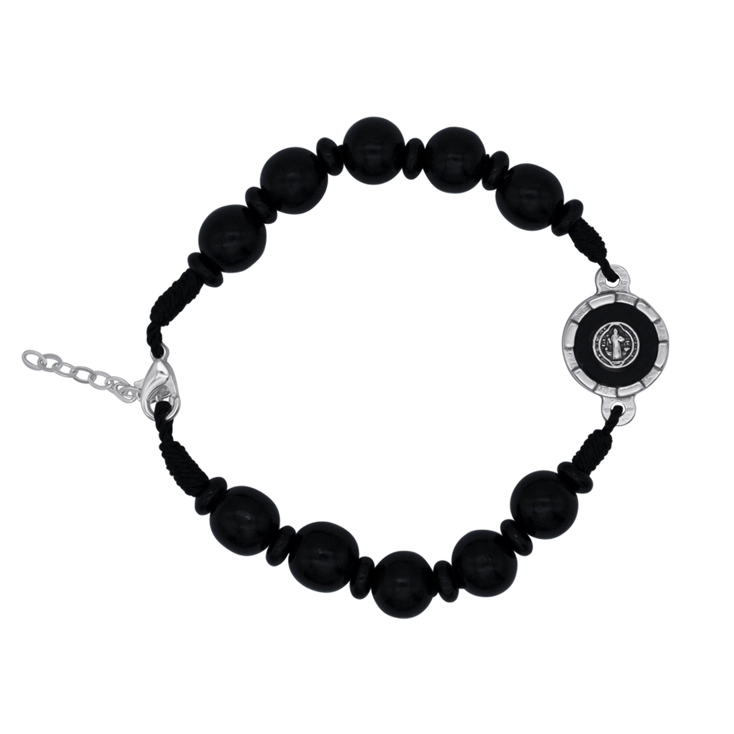 ST BENEDICT - LARGE BRACELET CHAPELET - NOIR