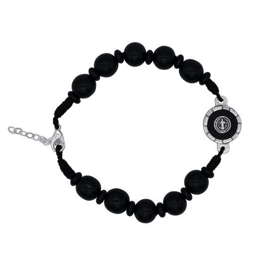 ST BENEDICT - LARGE BRACELET CHAPELET - NOIR