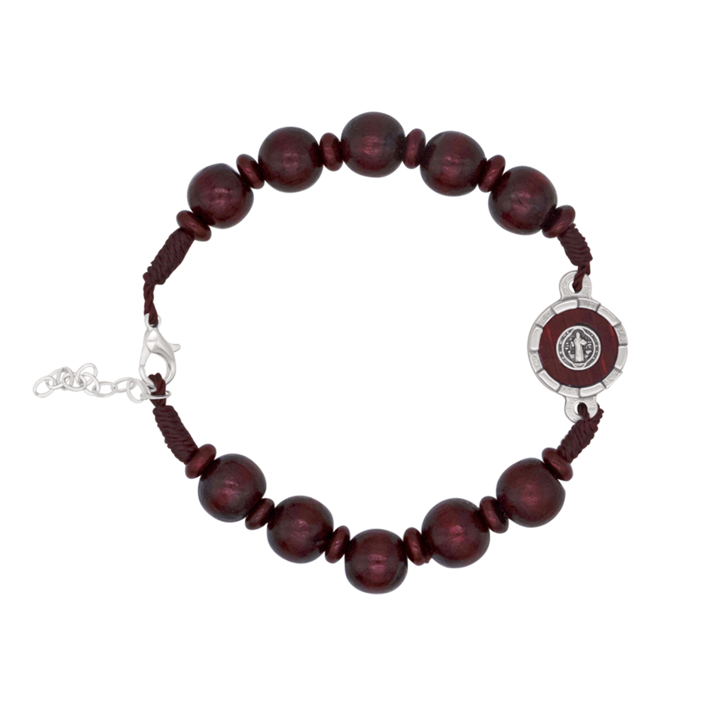 ST BENEDICT - LARGE BRACELET CHAPELET - RED