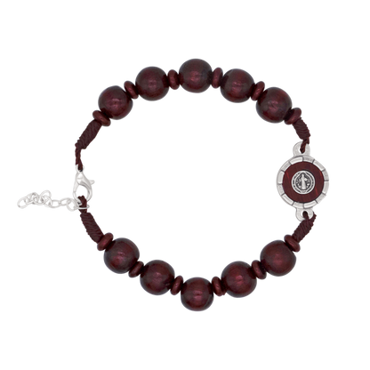 ST BENEDICT - LARGE BRACELET CHAPELET - RED