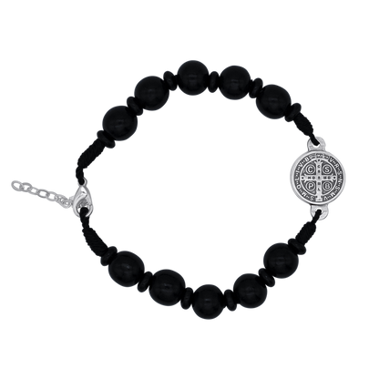 ST BENEDICT - LARGE BRACELET CHAPELET - NOIR