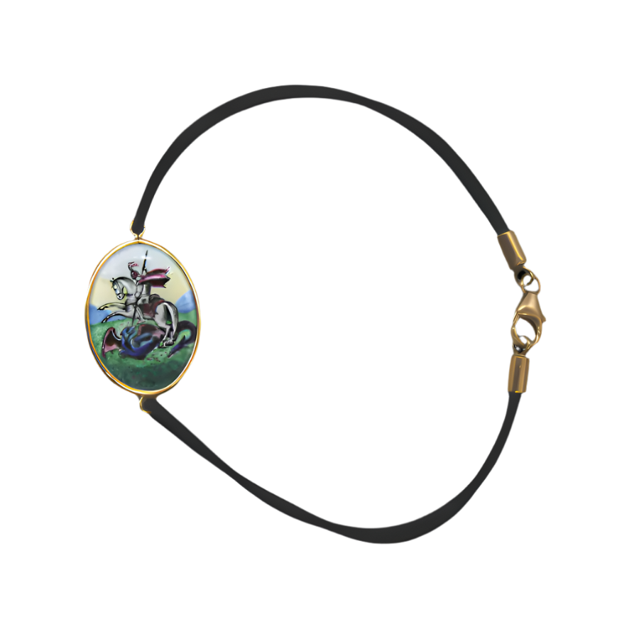 ST GEORGE BRACELET - PAINTED CERAMIC ET OR