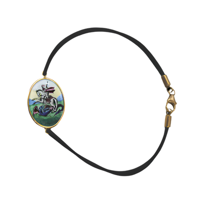 ST GEORGE BRACELET - PAINTED CERAMIC ET OR