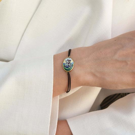 ST GEORGE BRACELET - PAINTED CERAMIC ET OR
