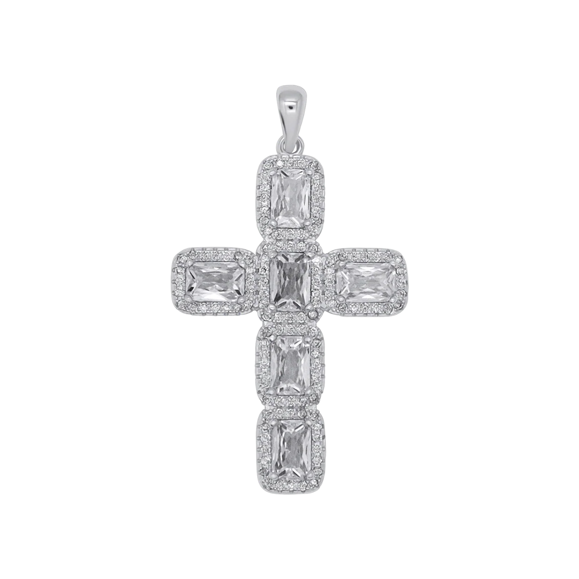 PENDENTIF CROIX - ARGENT ET ZIRCONIA