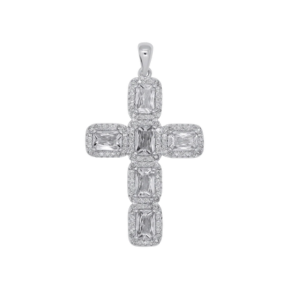 PENDENTIF CROIX - ARGENT ET ZIRCONIA