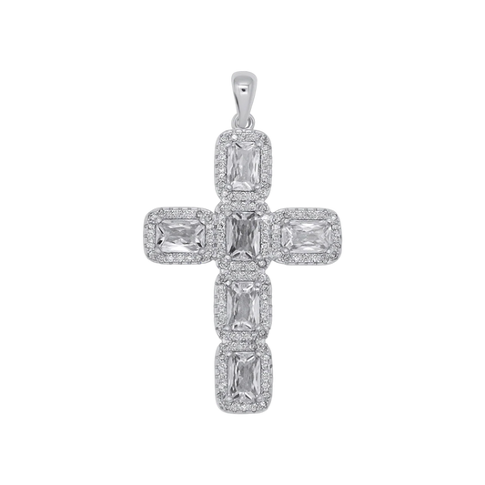PENDENTIF CROIX - ARGENT ET ZIRCONIA