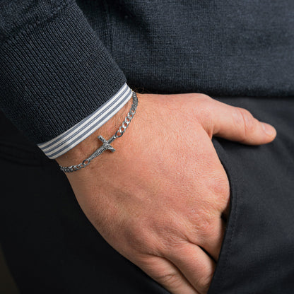 CRUCIFIX - BRACELET - ARGENT