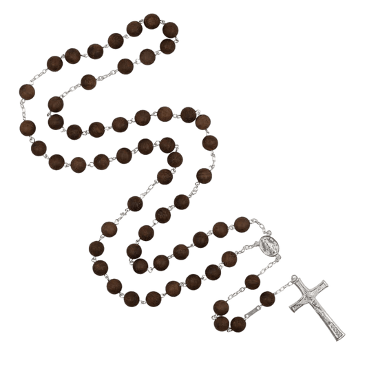 NOIR BOIS BEADS CHAPELET - ARGENT