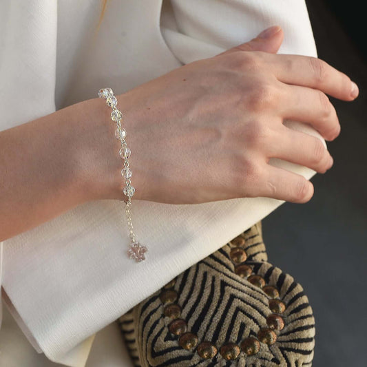 CRYSTAL BRACELET CHAPELET - ARGENT