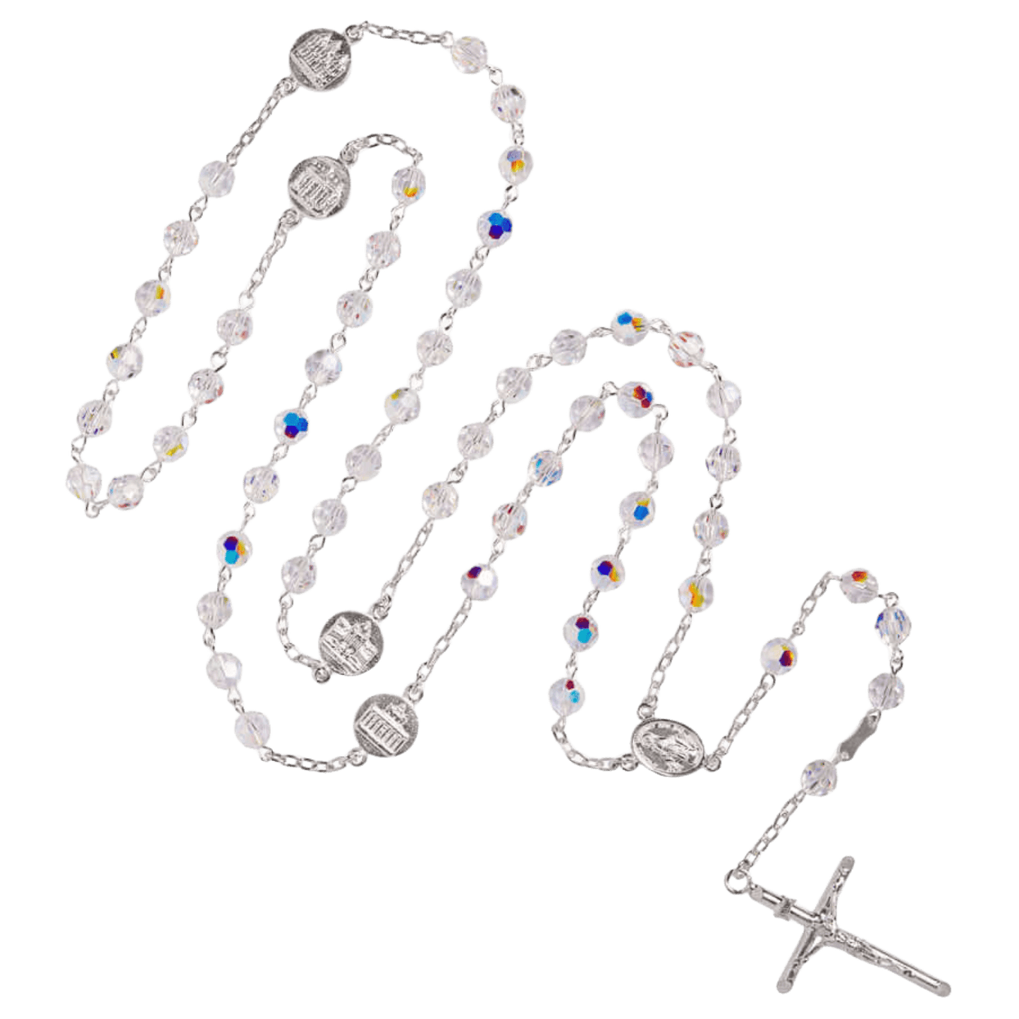 SWAROVSKI CRYSTAL CHAPELET - ARGENT