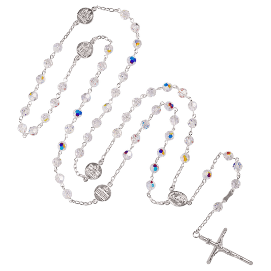 SWAROVSKI CRYSTAL CHAPELET - ARGENT