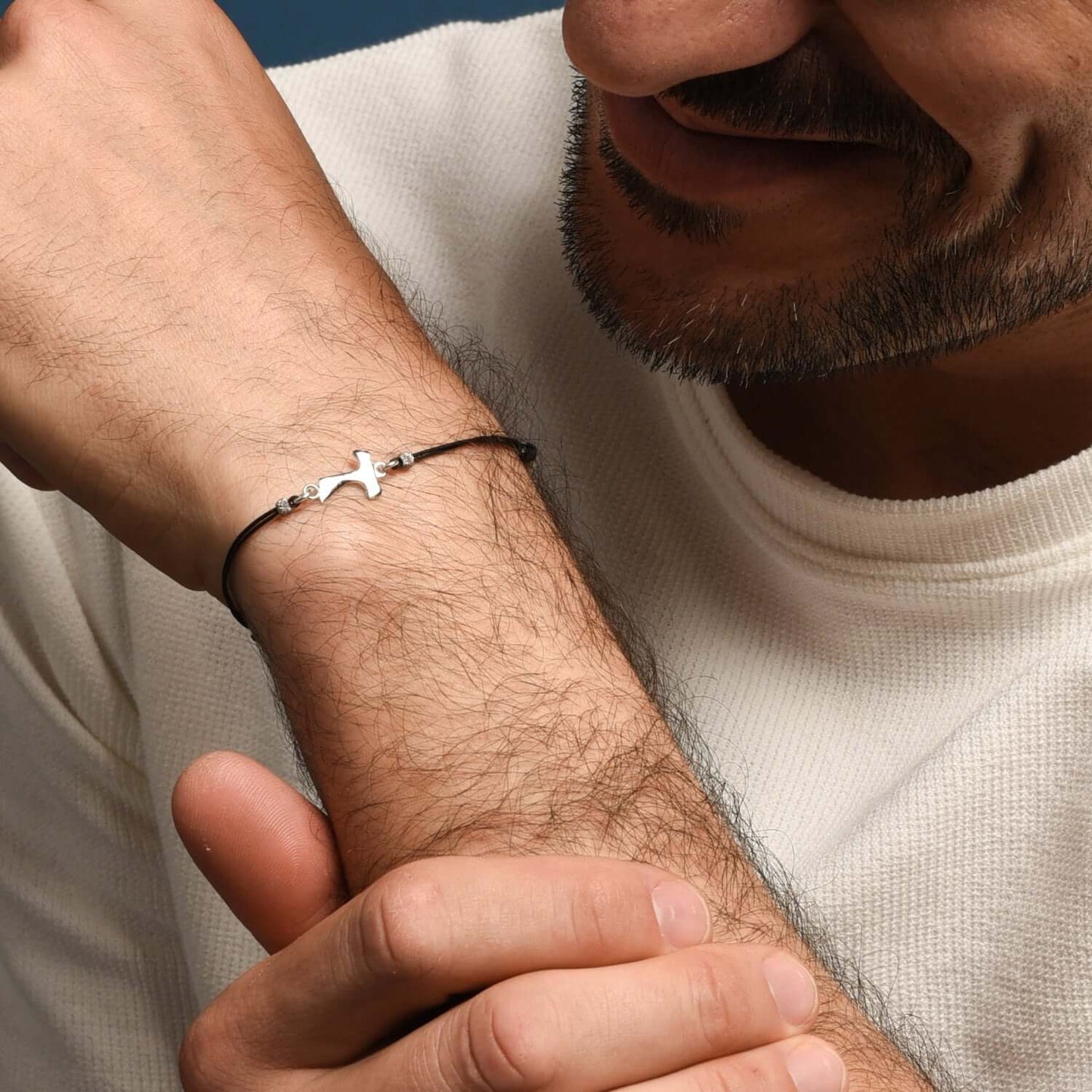 TAU CROIX - BRACELET - CORD ET ARGENT