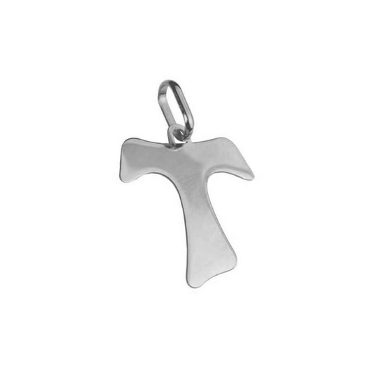 TAU - PENDENTIF CROIX - BLANC OR