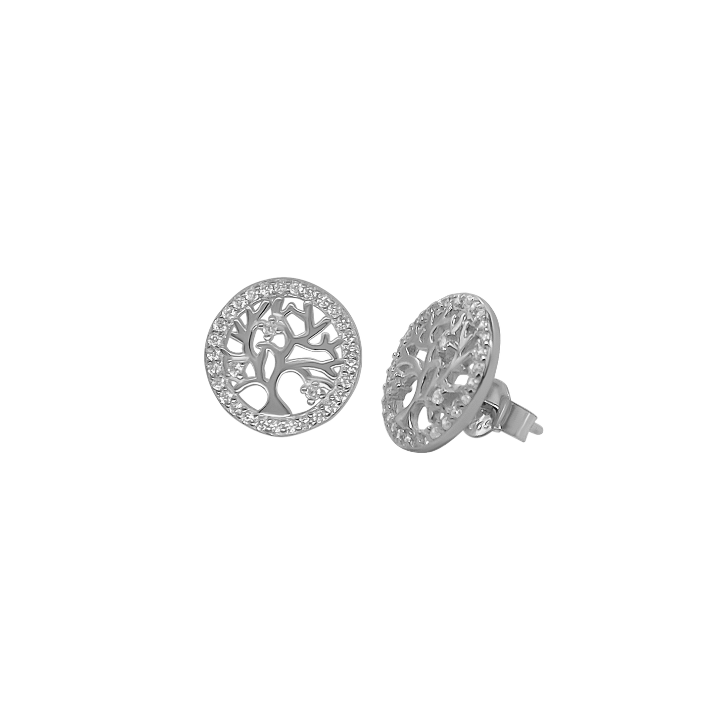 TREE OF LIFE - BOUCLES D'OREILLES - ARGENT ET ZIRCONIA