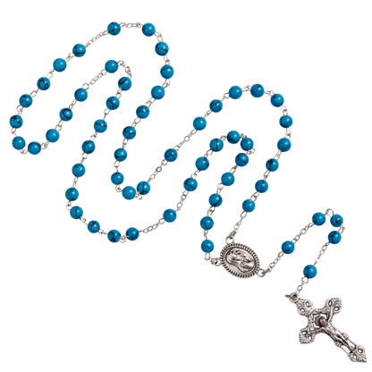 TURQUOISE CHAPELET - METAL