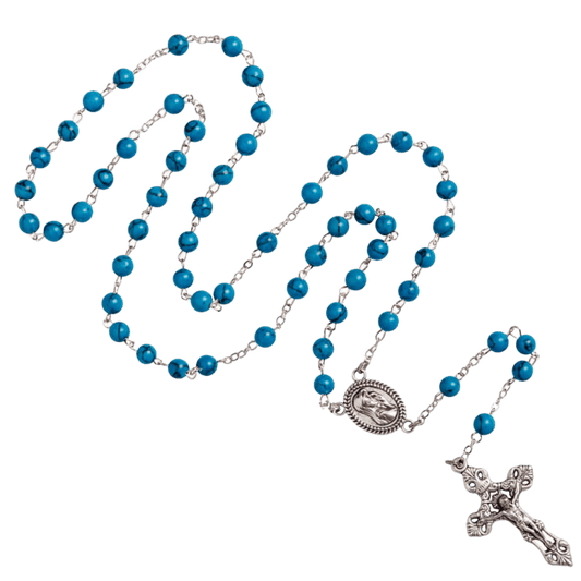 TURQUOISE CHAPELET - METAL