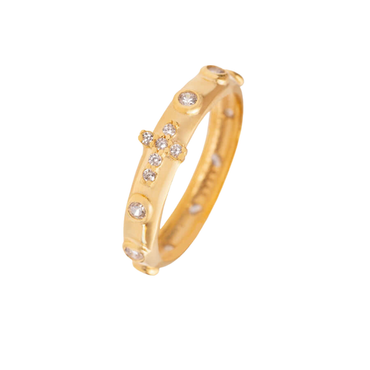 CHAPELET BAGUE - ZIRCONIA - VERMEIL ARGENT