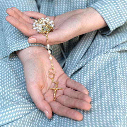 MARRIAGE - PERLE CHAPELET - VERMEIL ARGENT