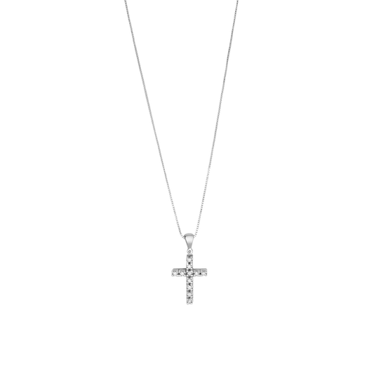 COLLIER CROIX - DIAMONDS ET OR