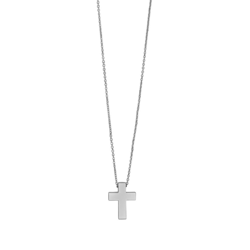 COLLIER CROIX - BLANC OR