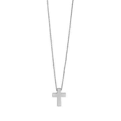 COLLIER CROIX - BLANC OR