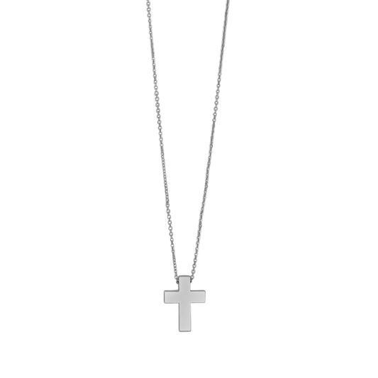 COLLIER CROIX - BLANC OR