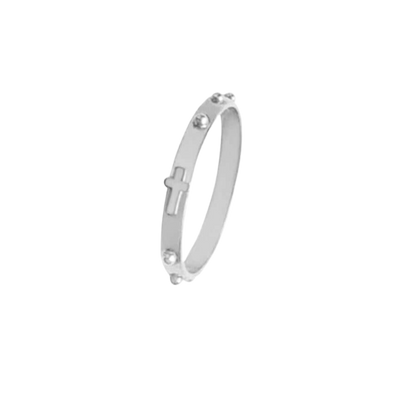 CHAPELET BAGUE - BLANC OR