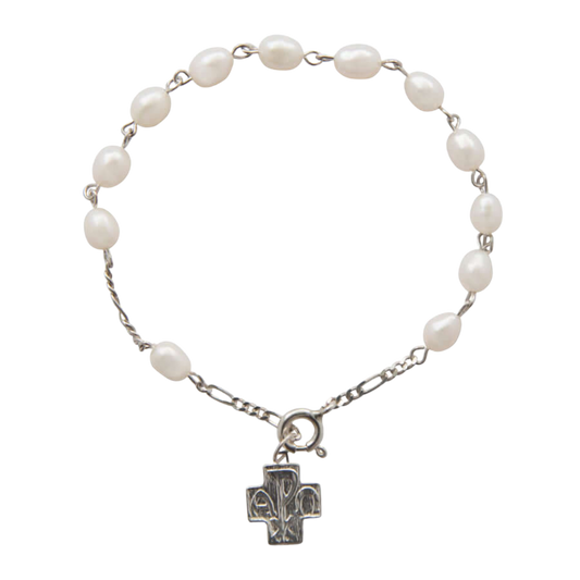 PERLE BRACELET CHAPELET - ARGENT