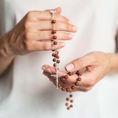 ROSEWOOD BEADS CHAPELET - ARGENT