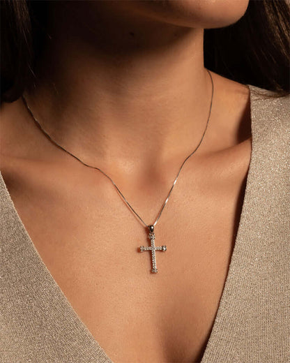 PENDENTIF CROIX - ARGENT ET ZIRCONIA
