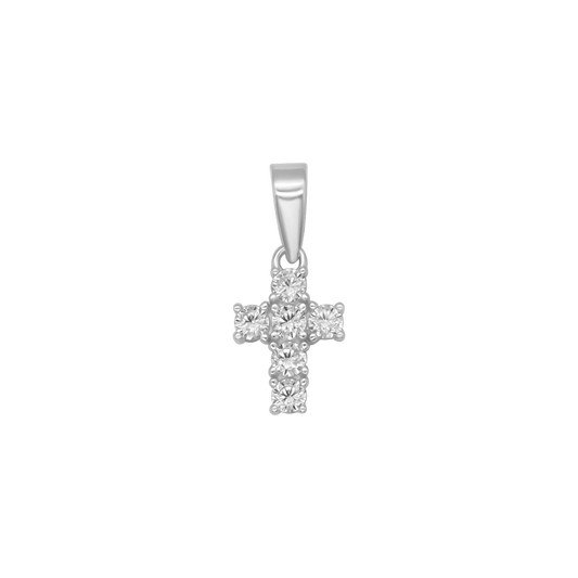 PENDENTIF CROIX - ARGENT ET ZIRCONIA