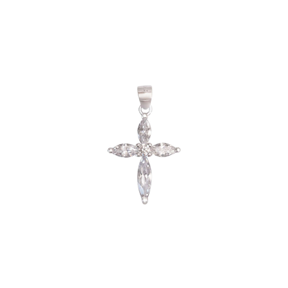 ZIRCONIA PENDENTIF CROIX - ARGENT