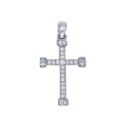 PENDENTIF CROIX - ARGENT ET ZIRCONIA