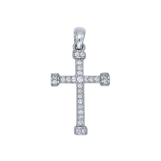 PENDENTIF CROIX - ARGENT ET ZIRCONIA